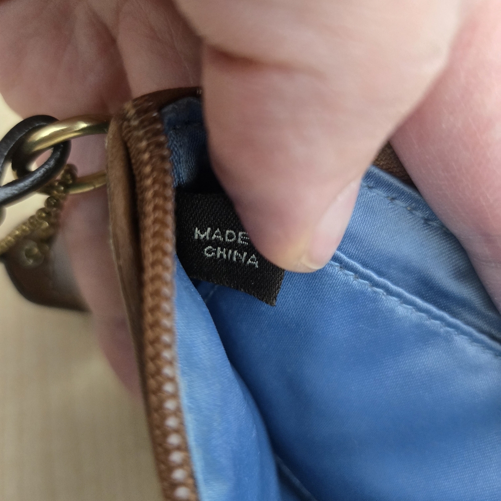 Signature Coach Denim Patchwork Wristlet - Picture 7 of 8